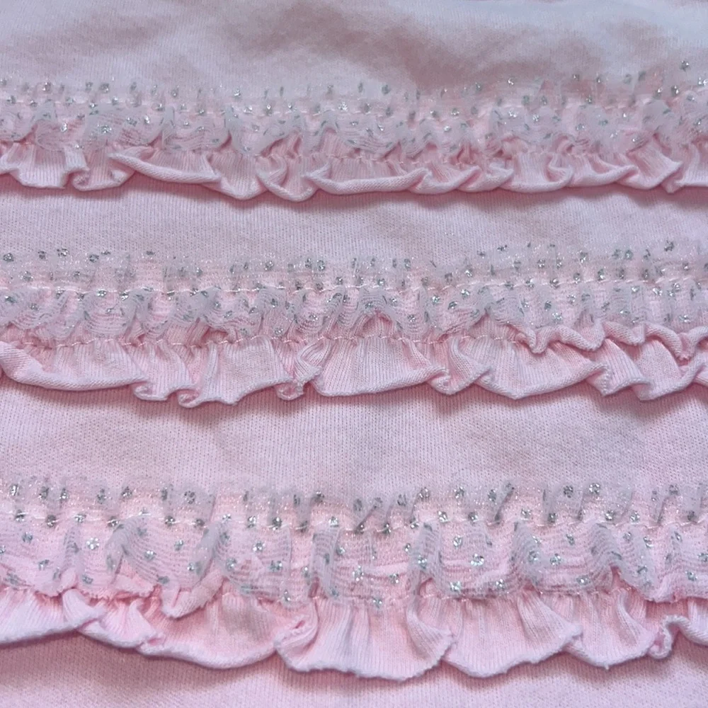 Infant long sleeve ruffle top onesie, with tutu leggings